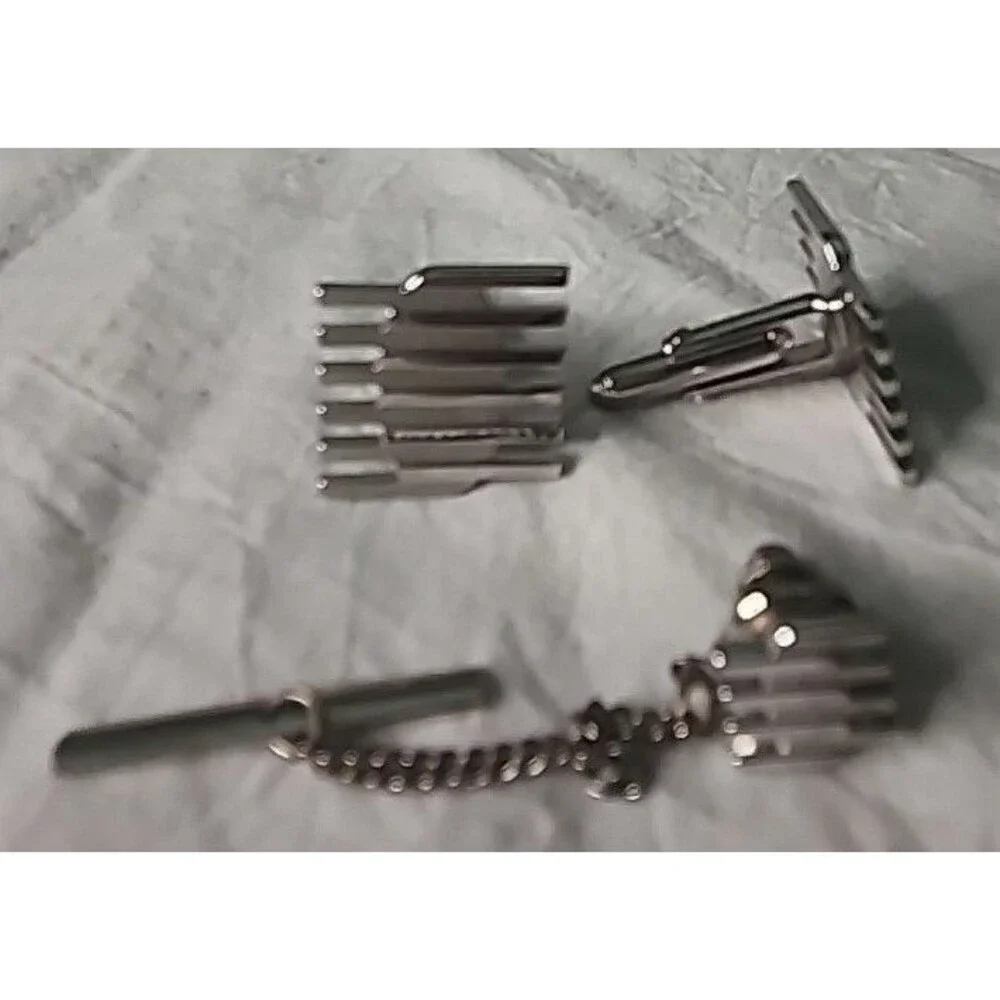 Cufflinks and Tie Tack Swank Modernist with Chain Set Circa 1960s Vintage
